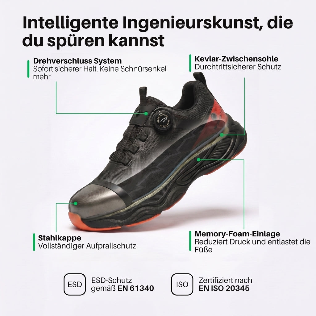 ONIX® S3 Sicherheitsschuh: 12 Stunden Schicht. Null Schmerzen.