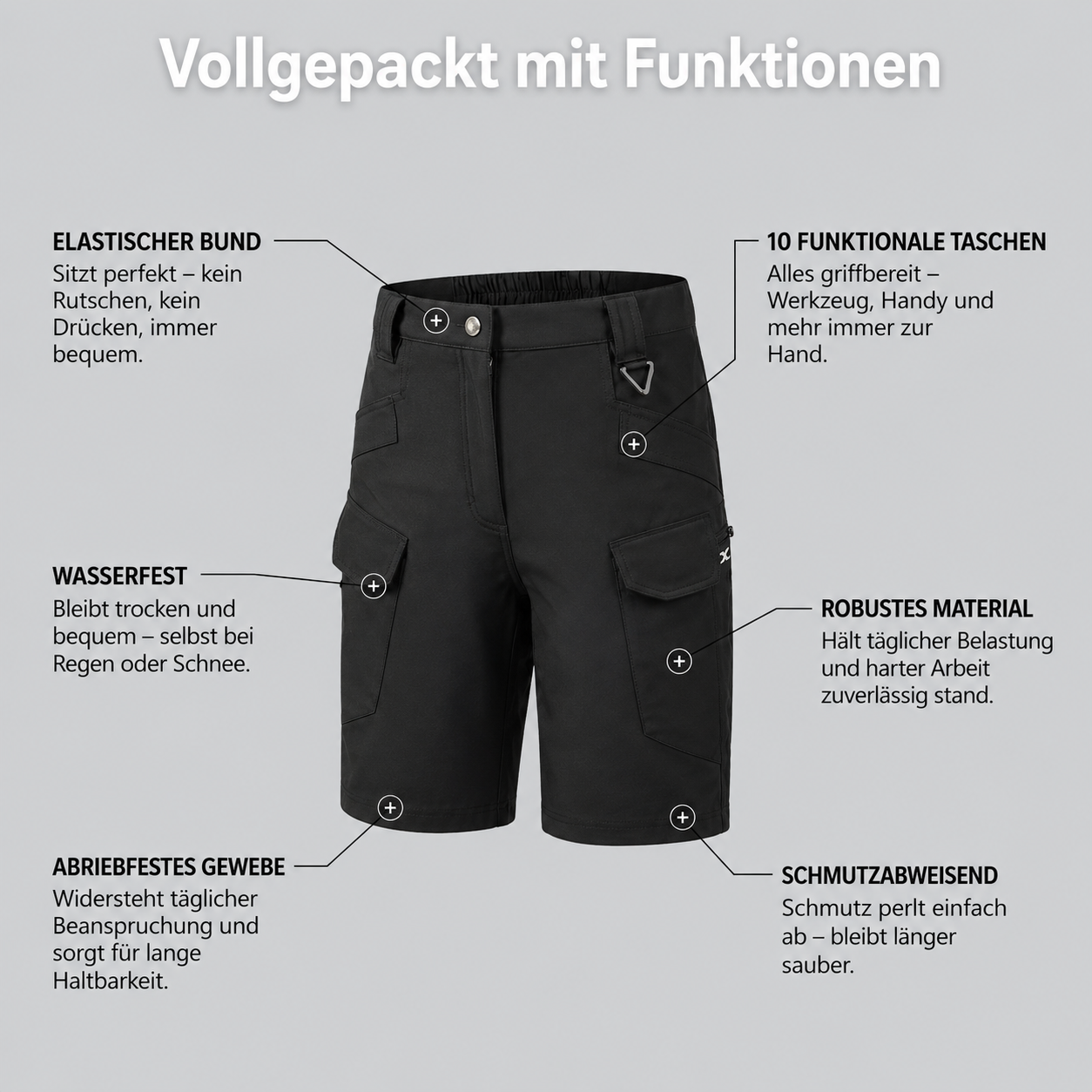 1+1 GRATIS: ProWork Shorts – wasserabweisend, langlebig & mit vollem Schutz bei jedem Einsatz